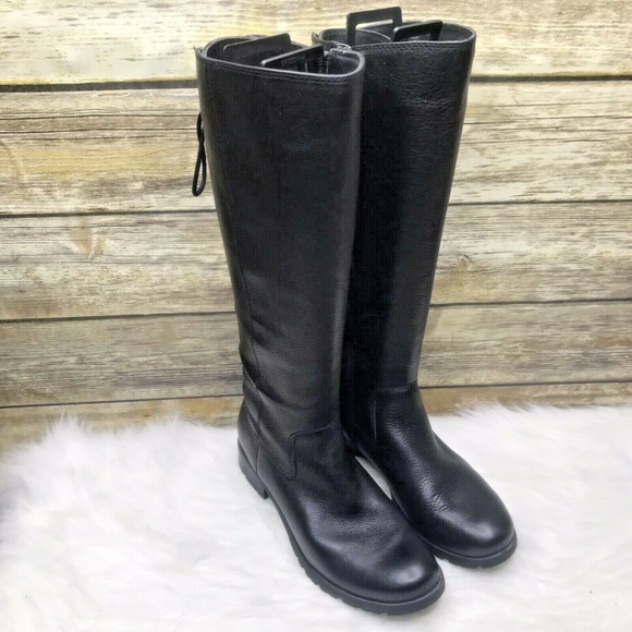 Sofft Sharnell II Black Pebbled Leather Sz 7 M Riding Waterproof Lined Boots - Picture 7 of 12